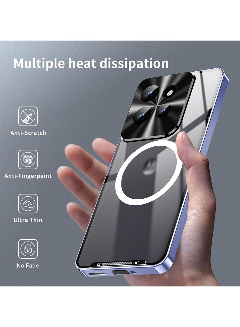 عام تتوافق العلبة المغناطيسية مع هاتف Motorola Edge 50 5G 2024، والإطار المعدني غير اللامع في الجزء الخلفي من الكمبيوتر الشخصي، والغطاء المقاوم للصدمات في الخلف يدعم الشحن اللاسلكي - Image 3