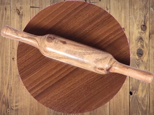 SHOPSIDEX Roti RollerChaklaRolling Pin BoardRoti MakerChapati Maker chaklaWooden PLY Rolling PinBelan for Kitchen with Free Roti Tong Chimta Stainless SteelTong Pack of 3 - Image 2