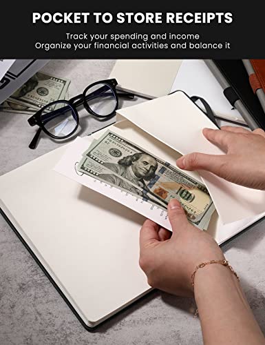 molekaus Check Registers for Personal Checkbook,Checkbook Register for Personal or Business, A5 Hardcover Registers Log to Track Payments, Deposits & Finances Transaction Black - Image 4