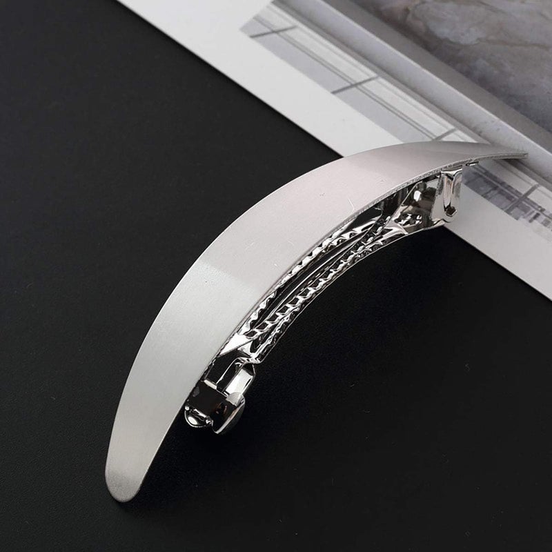 JZS Hair Pins, French Twist Hair Pin, Simple French Hair Barrettes Spring Hair Clip Women Metal Gold and Silver Hairpins Hair Jewelry,Set of 2 (Oval) - Image 4