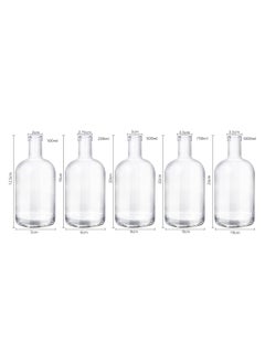 FUFU 6Pack Glass Bottles with Cork Clear Glass Bottles Nordic Bottles with Stopper Empty Heavy Base  Bottles for  Beverages Drinks  Water Soda  - Image 2