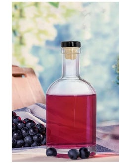 FUFU 6Pack Glass Bottles with Cork Clear Glass Bottles Nordic Bottles with Stopper Empty Heavy Base  Bottles for  Beverages Drinks  Water Soda  - Image 4