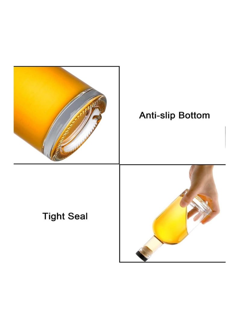 FUFU - 6Pack Glass Bottles with Cork Clear Glass Bottles Nordic Bottles with Stopper Empty Heavy Base  Bottles for  Beverages Drinks  Water Soda - Image 1