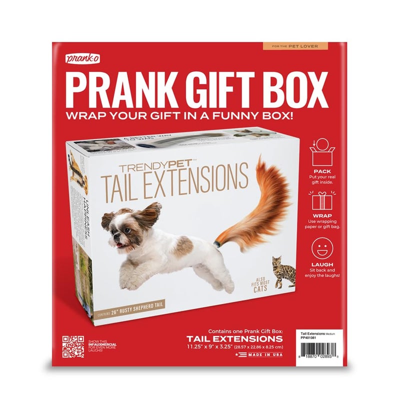 Prank Pack Prank Gift Box, Pet Tail Extensions, Wrap Your Real Present in a Funny Authentic Prank-O Gag Present Box, Novelty Gifting Box for Pranksters, Holiday Gift Wrap Box - Image 5