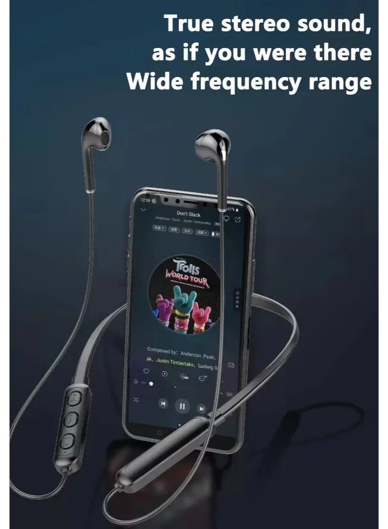 Wireless 9D Bluetooth Headset Neck Hanging Stereo Noise Reduction Universal 5.0 In Ear Sports Headset Microphone For Smart Phone - Image 4