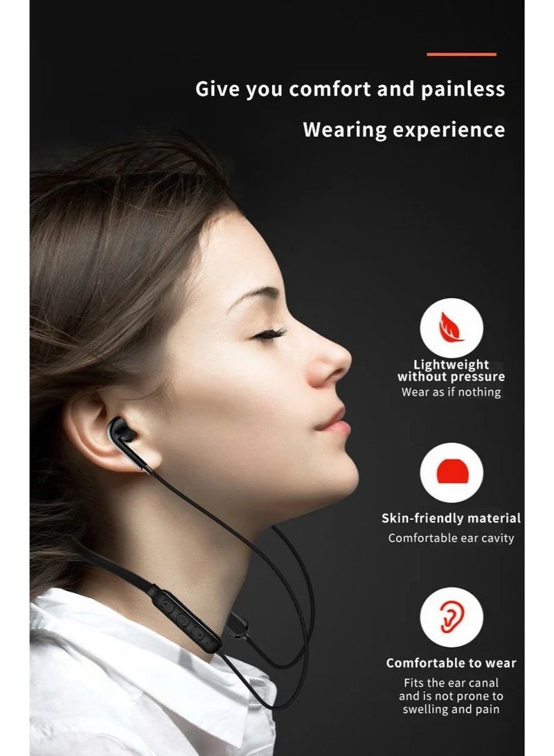 Wireless 9D Bluetooth Headset Neck Hanging Stereo Noise Reduction Universal 5.0 In Ear Sports Headset Microphone For Smart Phone - Image 3