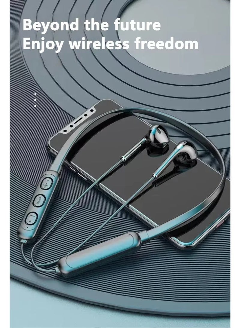 Wireless 9D Bluetooth Headset Neck Hanging Stereo Noise Reduction Universal 5.0 In Ear Sports Headset Microphone For Smart Phone - Image 2
