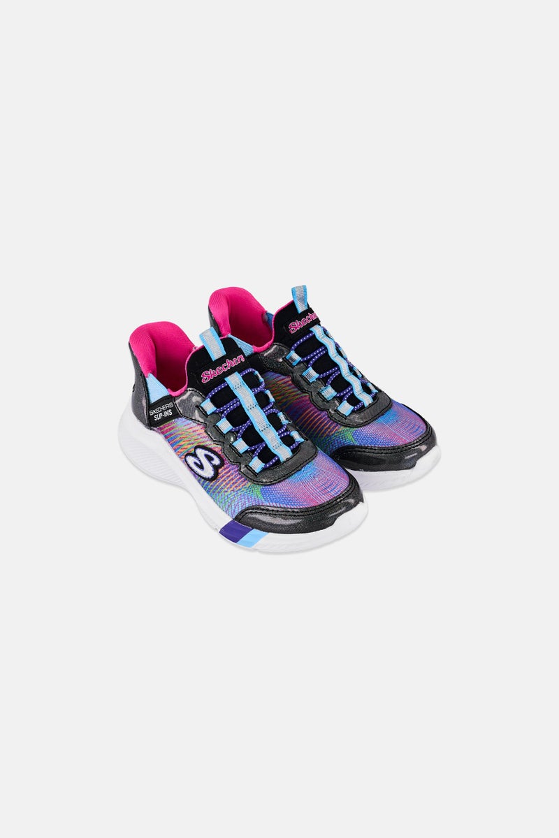 SKECHERS Toddlers Girl Dreamy Lites Colorful Prism Slip On Shoes, Multicolor - Image 2