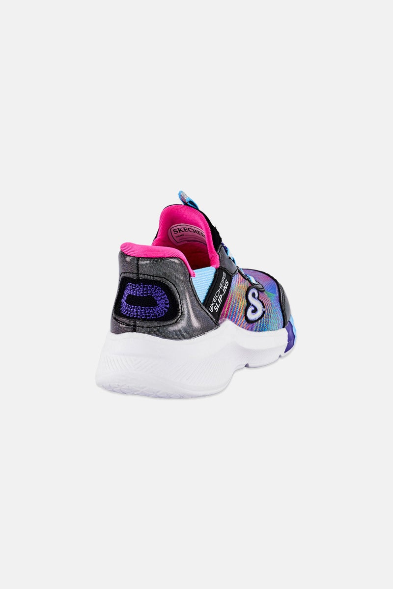 SKECHERS Toddlers Girl Dreamy Lites Colorful Prism Slip On Shoes, Multicolor - Image 3