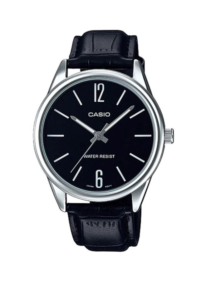 CASIO Men Leather Analog Wrist Watch MTP-V005L-1B - Image 1