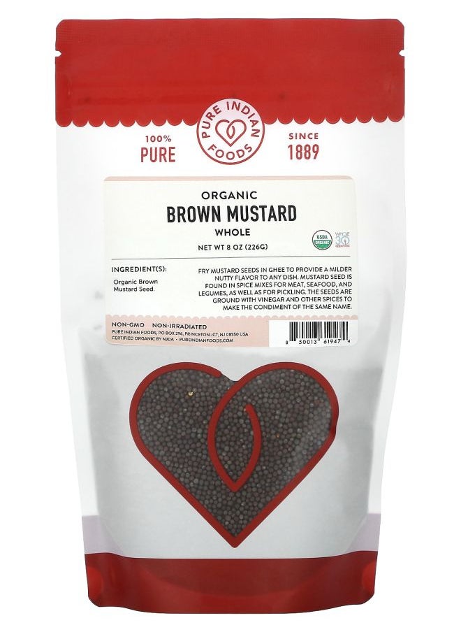 Pure Indian Foods - Organic Brown Mustard Whole 8 oz (226 g) - Image 1