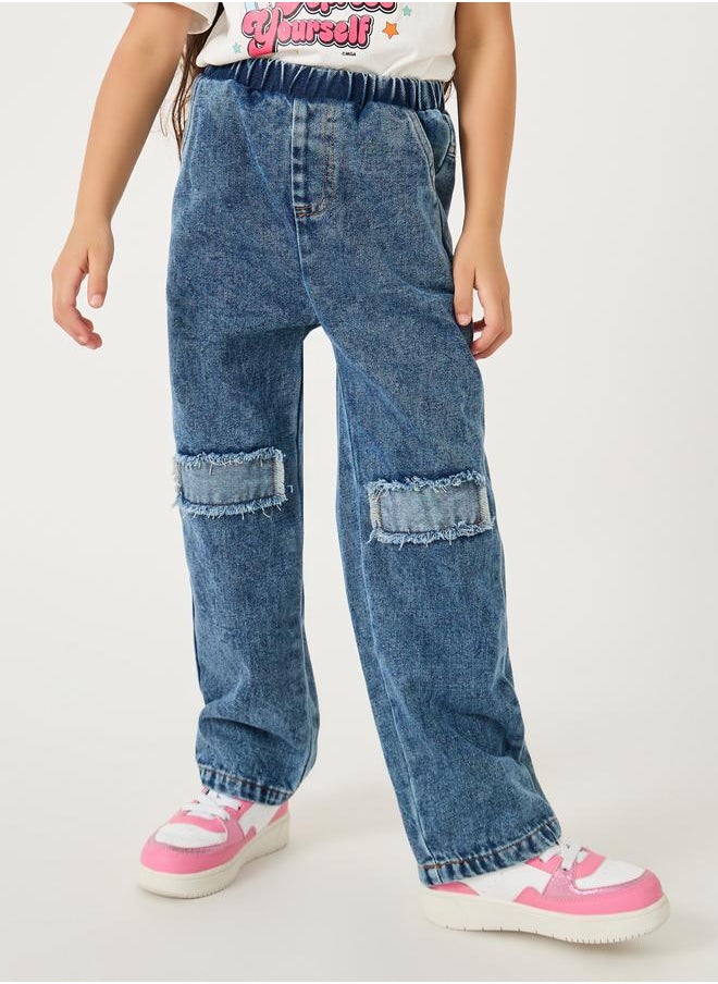 Styli Styli Acid Washed Patch Detail Jeans  - Image 1