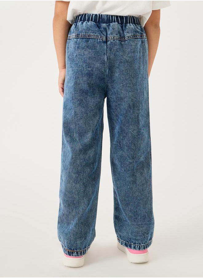 Styli Styli Acid Washed Patch Detail Jeans  - Image 4