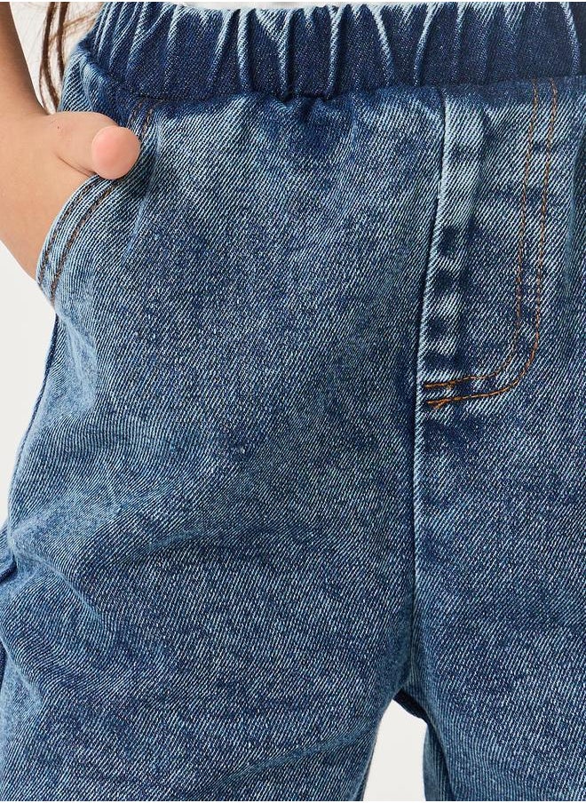 Styli Styli Acid Washed Patch Detail Jeans  - Image 3