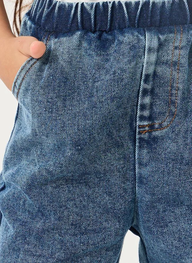 Styli Styli Acid Washed Patch Detail Jeans