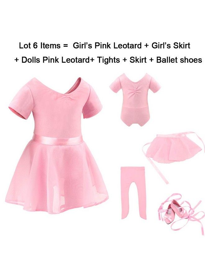 Barwa ملابس متطابقة لدمي الأمريكية بطول 18 بوصة 4 قطع ملابس باليه لراقصات الباليه فستان زي للفتيات ودمى بطول 18 بوصة (140 سم) - Image 3
