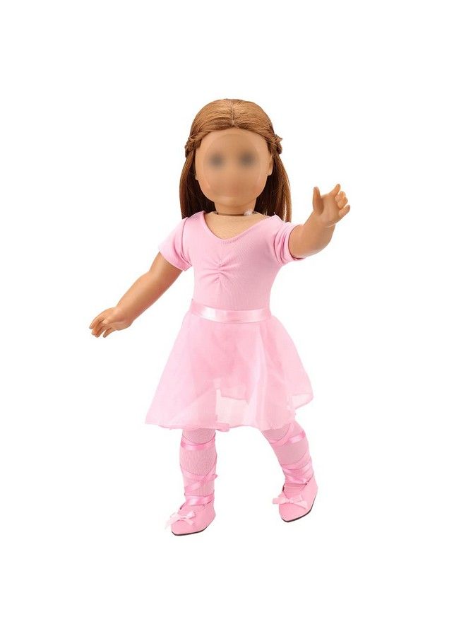 Barwa ملابس متطابقة لدمي الأمريكية بطول 18 بوصة 4 قطع ملابس باليه لراقصات الباليه فستان زي للفتيات ودمى بطول 18 بوصة (140 سم) - Image 4