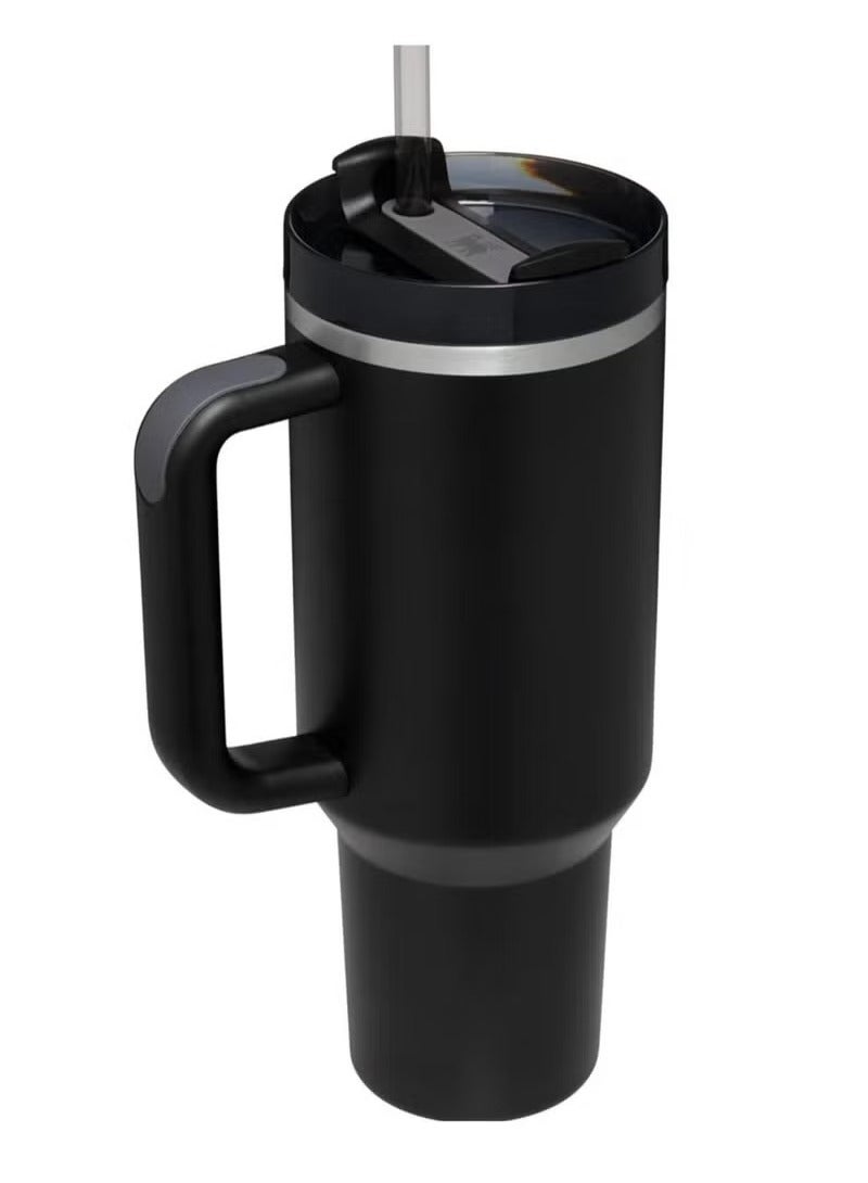 Stanley 40oz Quencher H20 Flowstate Stainless Steel Vacuum Insulated Tumbler with Lid and Straw for Water, Iced Tea or Coffee, Smoothie and More, Cream (Black) - Image 2