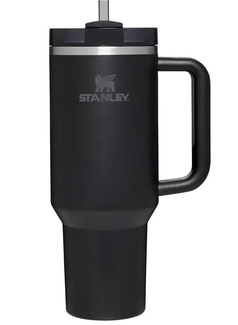 Stanley 40oz Quencher H20 Flowstate Stainless Steel Vacuum Insulated Tumbler with Lid and Straw for Water, Iced Tea or Coffee, Smoothie and More, Cream (Black) - Image 1
