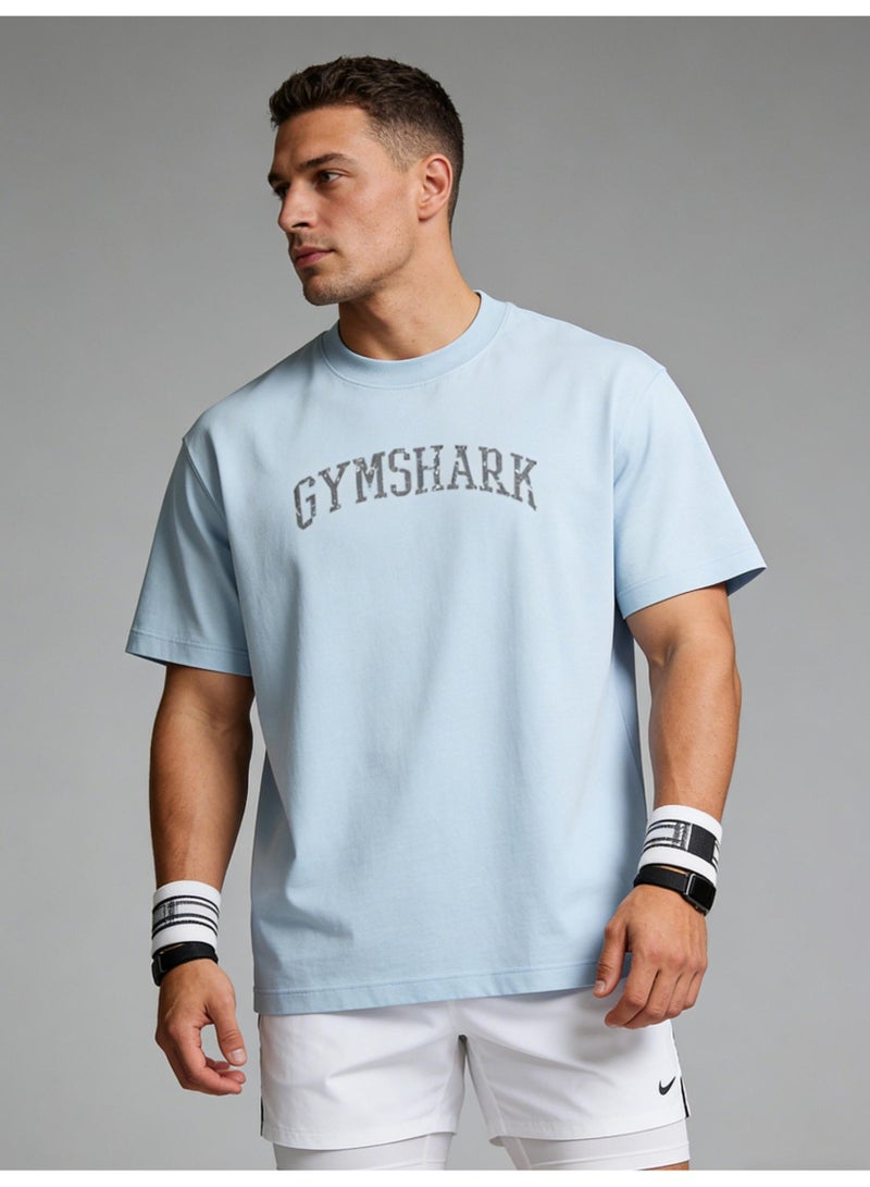 Gymshark 300G heavy GYMSHARK sports short-sleeved round neck T-shirt with cotton soft skin-friendly casual shirt for men and women. - Image 2