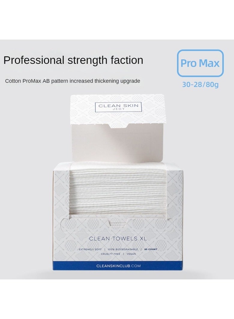 Clean Clean Skin Club Clean Towels XL™, 100% USDA Biobased Face Towel, Disposable Face Towelette, Eczema Association Accepted, Makeup Remover Dry Wipes, Ultra Soft, 50 Ct, 1 Pack - Image 1