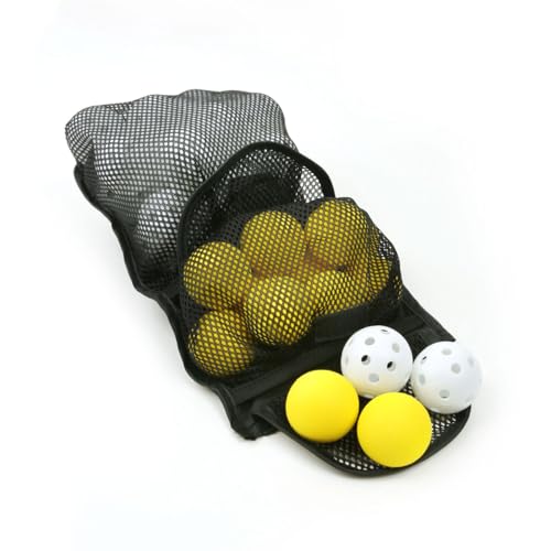 Intech Practice Golf Balls for Backyard or Indoors, 36 Pack (24 White Plastic Golf Balls with Holes and 12 Soft Yellow Foam Golf Balls) - Image 3