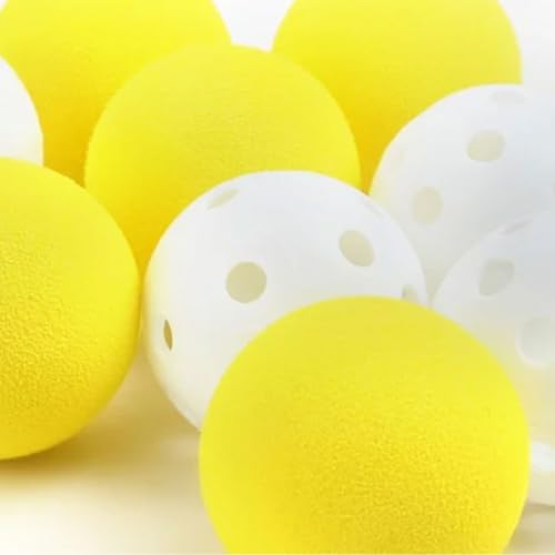 Intech Practice Golf Balls for Backyard or Indoors, 36 Pack (24 White Plastic Golf Balls with Holes and 12 Soft Yellow Foam Golf Balls) - Image 4