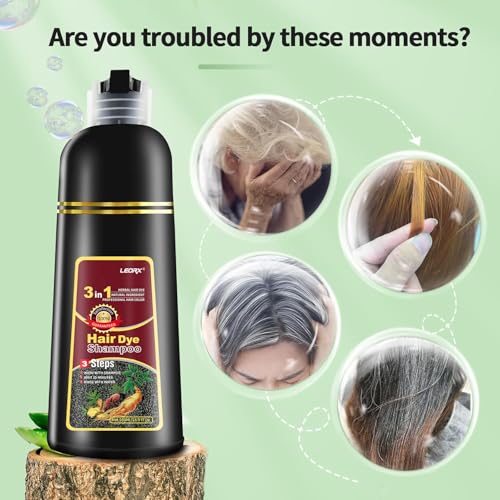 leorx Hair Dye shampoo 3 In 1 Blonde Brown Color Shampoo Hair Dye For Refresh Hair Instant Herbal Coloring Shampoo For WomenMen Tintes Para El Cabello Profesional - Image 3