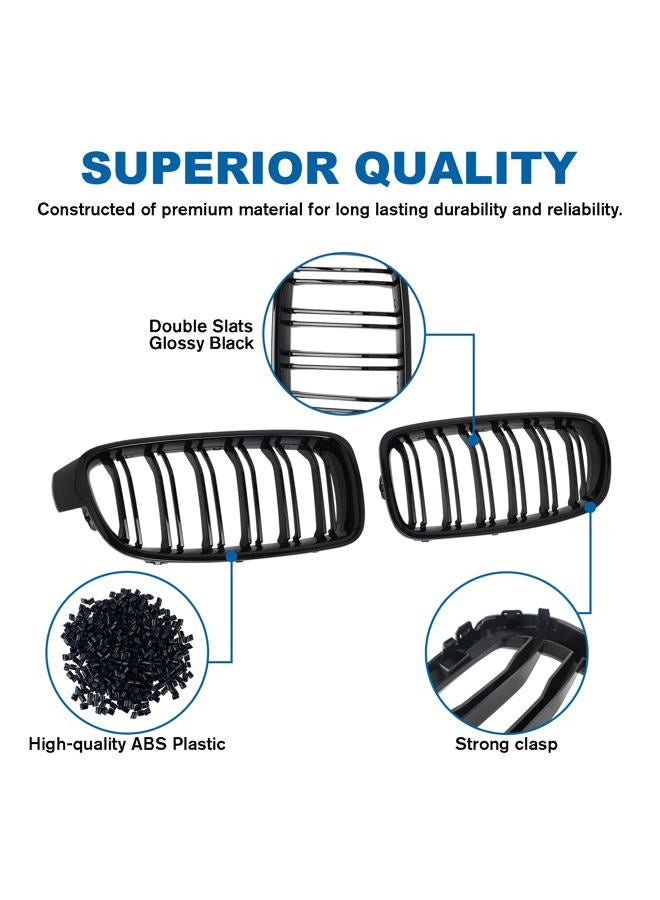 BILLDIO F30 Black Kidney Grille - Double Slats, Compatible with 2012-2018 BMW 3 Series F30 F31 - Image 3