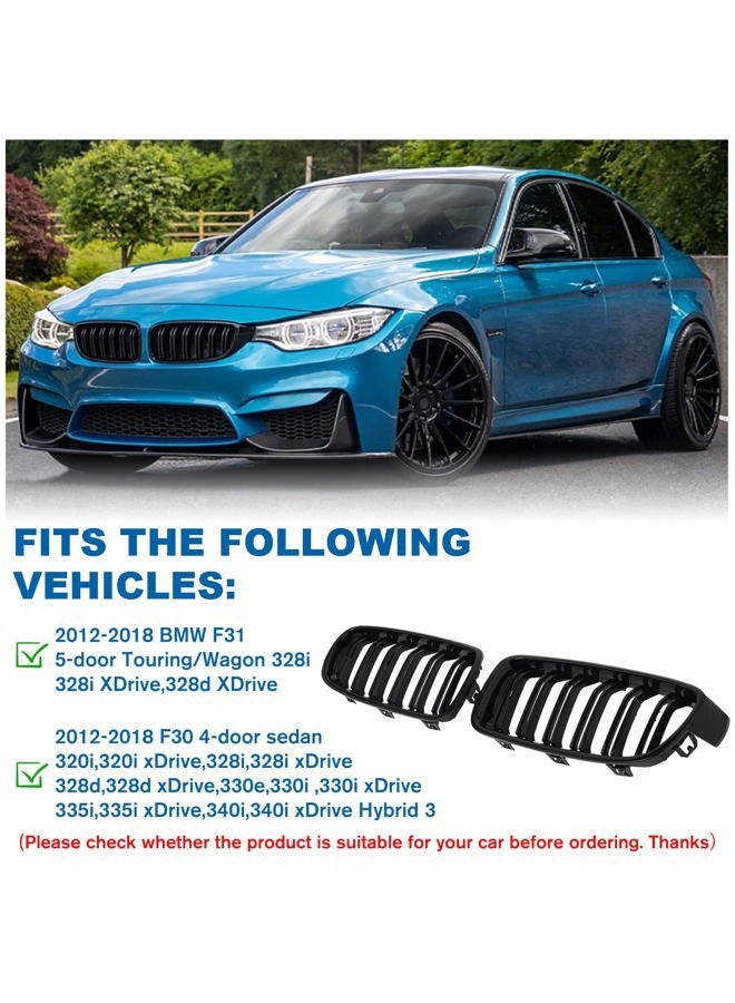 BILLDIO F30 Black Kidney Grille - Double Slats, Compatible with 2012-2018 BMW 3 Series F30 F31 - Image 4
