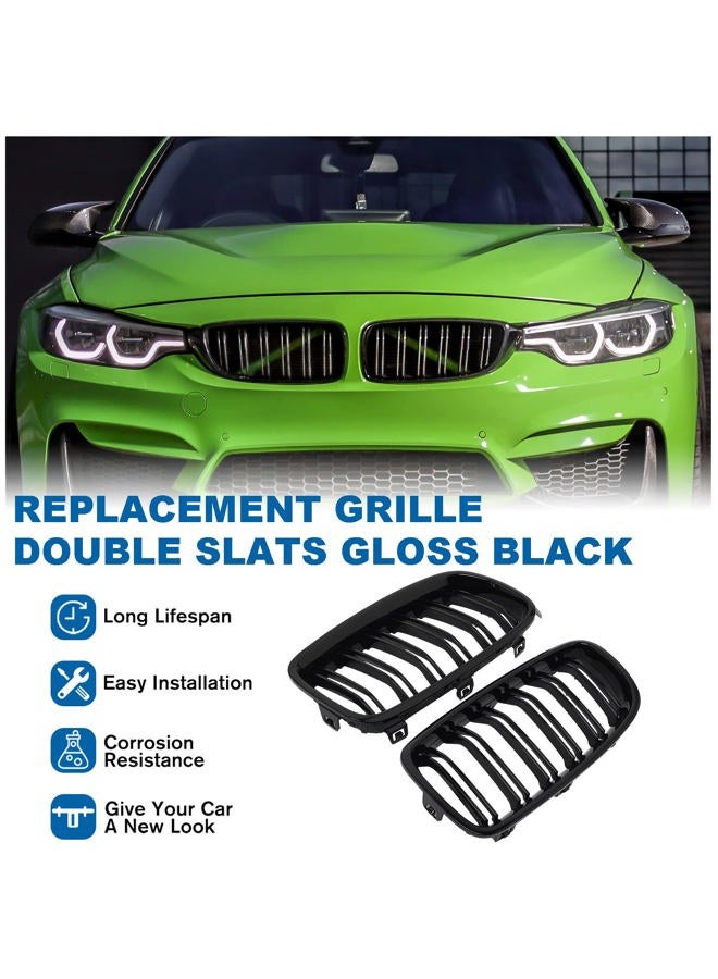 BILLDIO F30 Black Kidney Grille - Double Slats, Compatible with 2012-2018 BMW 3 Series F30 F31 - Image 2
