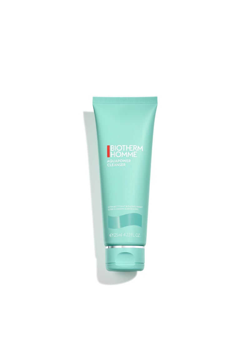 BIOTHERM Biotherm Homme Aquapower Cleanser for Oily and Dry Skin with Oligo Elements for Clean, Fresh, Hydrated Skin, Suitable for all Skins, for Fresh Skin Ready for Shave, Tube, 4.2 Fl. Oz. 