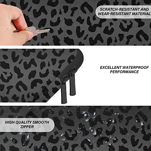 GABraden 13-14 Inch Laptop Sleeve Bag with Pocket, Water Resistant Case Compatible with MacBook Air/Pro 13,MacBook Neo 13,iPad Pro 12.9,Surface,Dell,HP,Chromebook(Black Leopard Print) - Image 4