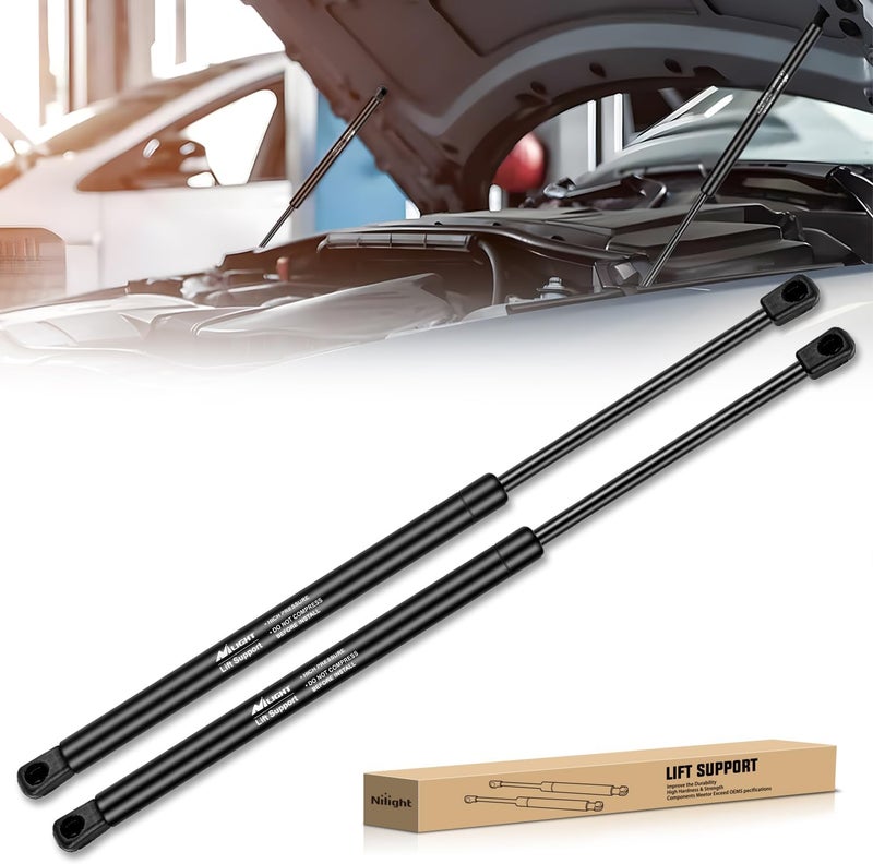 Nilight Hood Gas Struts Lift Supports 6489 for Hyundai Sonata 2011-2014 Spring Shocks 15 Inch, 2PCS Set Rod - Image 1