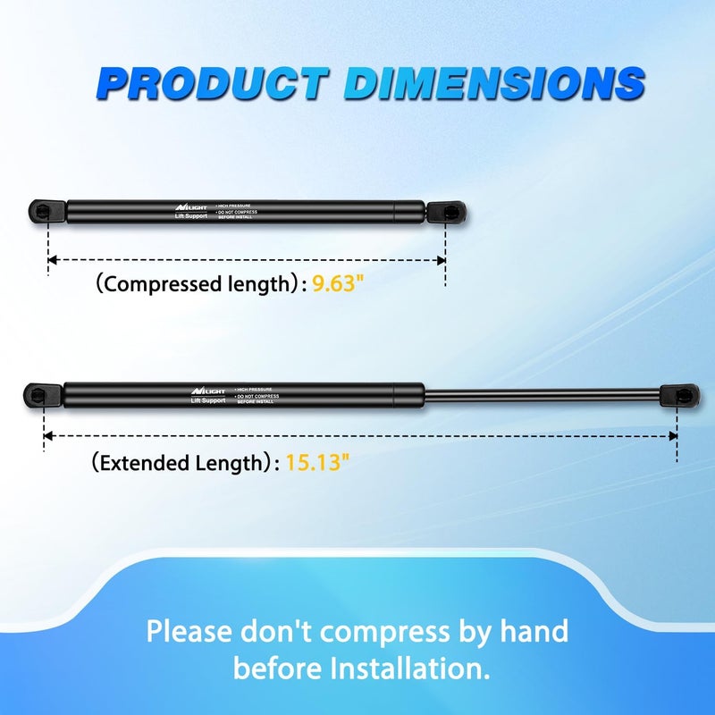 Nilight Hood Gas Struts Lift Supports 6489 for Hyundai Sonata 2011-2014 Spring Shocks 15 Inch, 2PCS Set Rod - Image 4