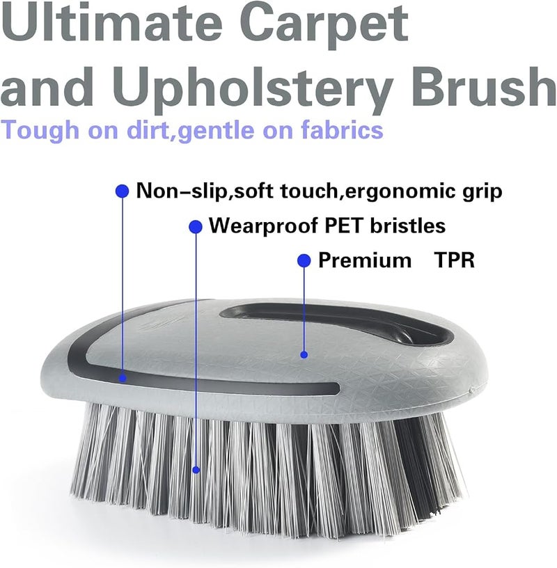 NALACAL Carpet and Upholstery Cleaning Brush, Carpet Scrubber Soft Detailing Scrub Brushes, Car Carpet Brush for Car Detailing, Interior Leather Brush for Car and Home (Gray) - Image 2