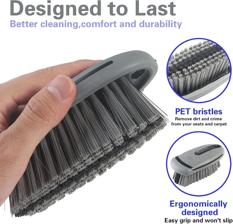 NALACAL Carpet and Upholstery Cleaning Brush, Carpet Scrubber Soft Detailing Scrub Brushes, Car Carpet Brush for Car Detailing, Interior Leather Brush for Car and Home (Gray) - Image 3