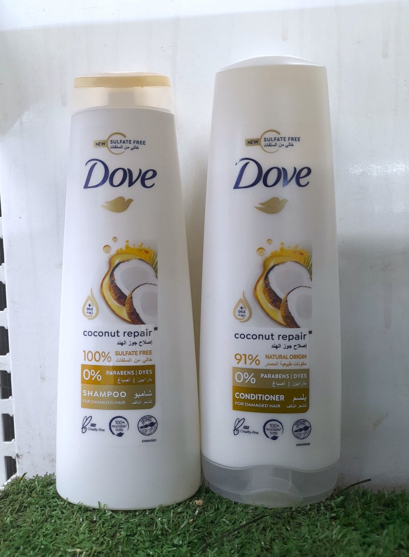 Dove Repairing Ritual Shampoo Coconut 400ml with Conditioner 320ml - Image 2