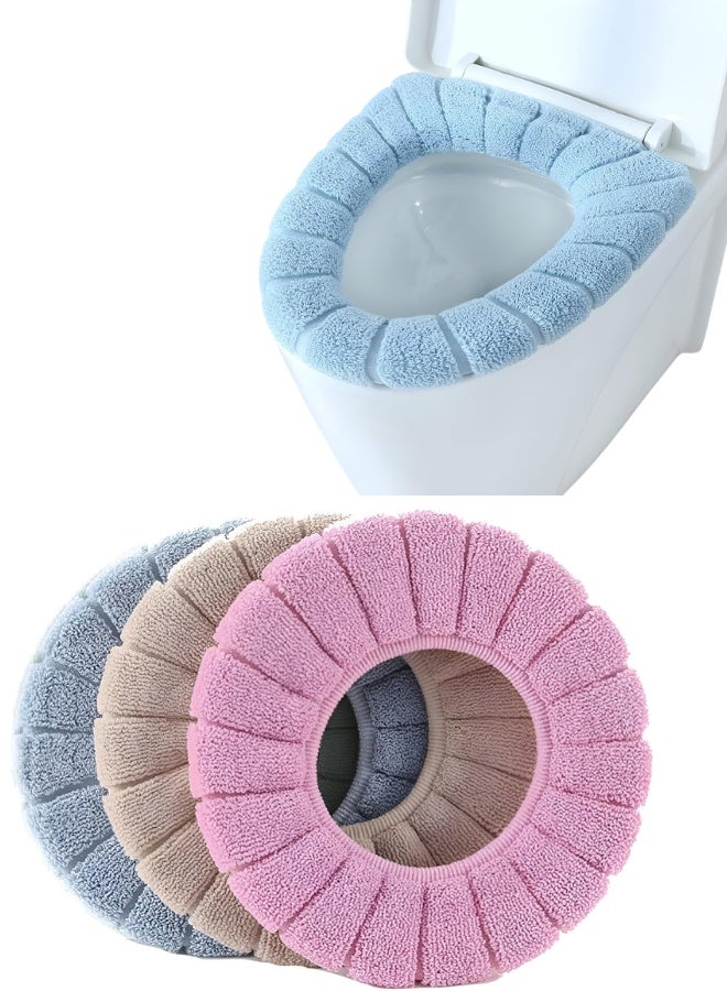 غطاء مقعد مرحاض فاخر - قاعدة جلدية متينة - مانع للانزلاق - سهل التركيب والإزالة - مثالي للمنازل والشقق - لون عشوائي - Image 1