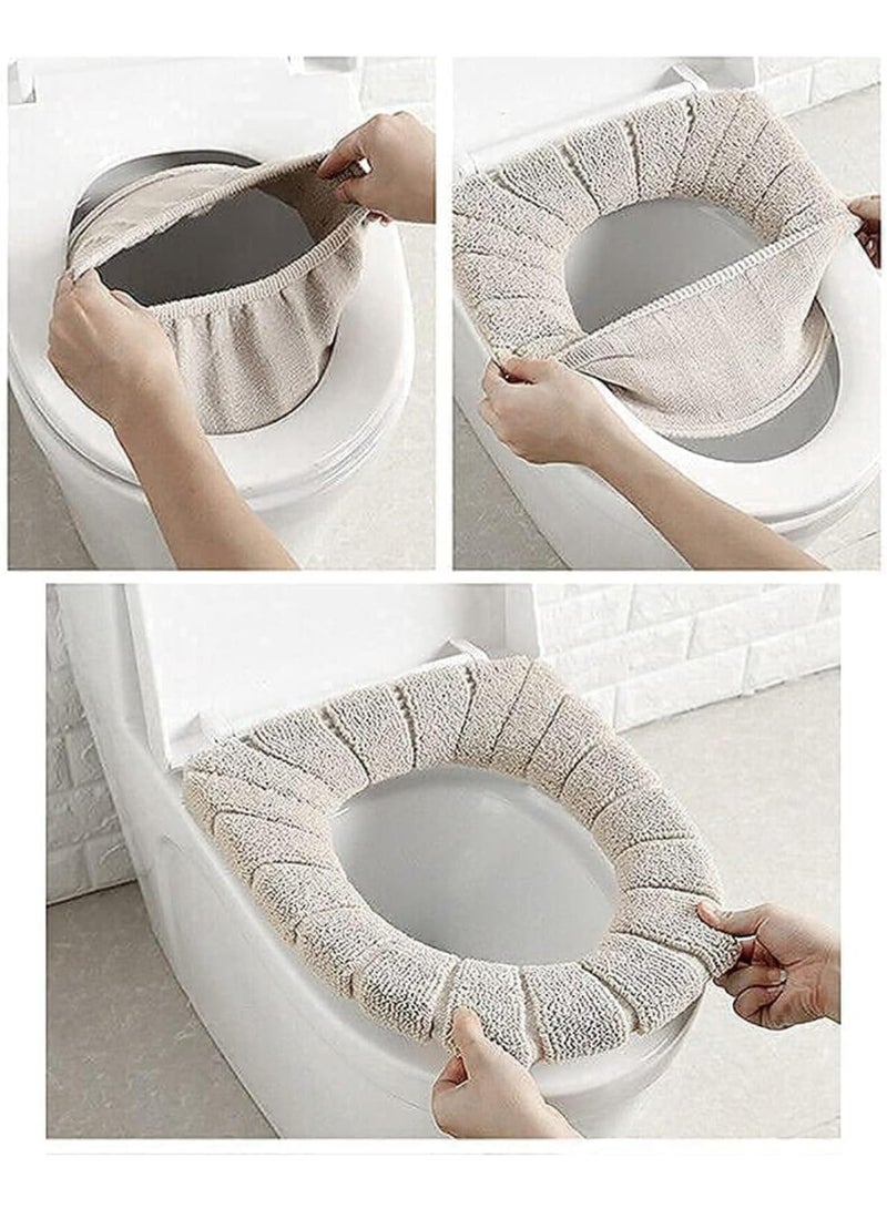 غطاء مقعد مرحاض فاخر - قاعدة جلدية متينة - مانع للانزلاق - سهل التركيب والإزالة - مثالي للمنازل والشقق - لون عشوائي - Image 3