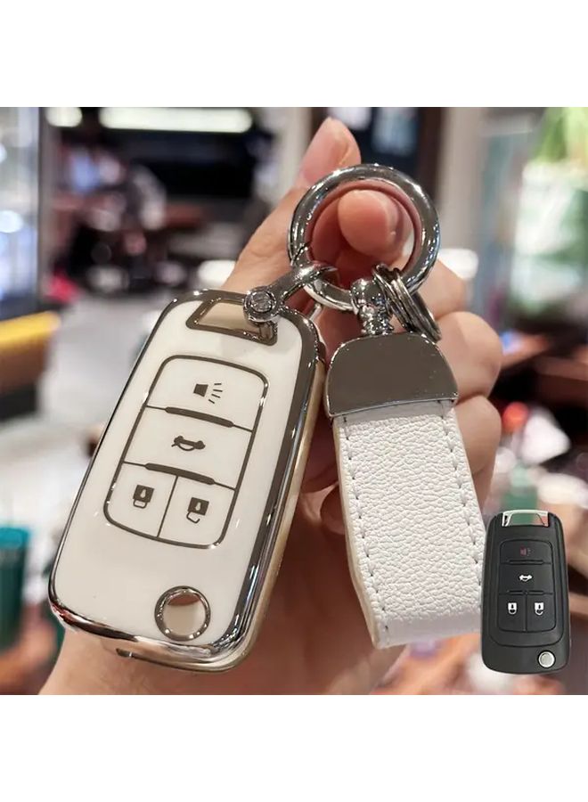 Purple Car Key Fob Cover with Cute Keychain for Multiple GM Models - Image 4