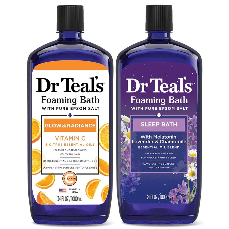 Dr Teal's Dr Teals Foaming Bath with Pure Epsom Salt Vitamin C  Sleep Blend 34 fl oz Pack of 2 