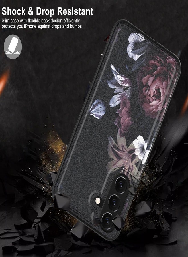 LETO for Samsung Galaxy A15 5G Wallet Case - Flip Folio Leather Kickstand - Credit Card Holder - Fashionable Flower Designs - Protective Phone Cover for Women and Girls - 6.5" - Wine RED Flowers - Image 4