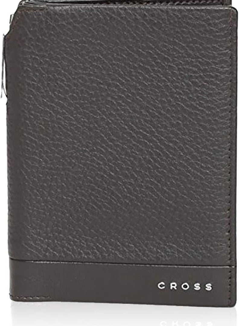 Cross Brown Passport Wallet Leather Wallets for Men Latest Gents Purse with Card Holder Compartment (AC028389N-3) - Image 1