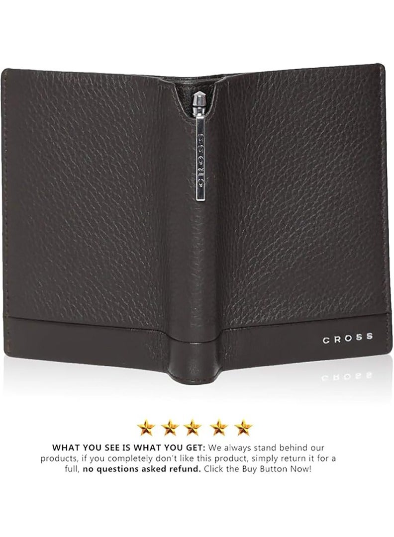 Cross Brown Passport Wallet Leather Wallets for Men Latest Gents Purse with Card Holder Compartment (AC028389N-3) - Image 5