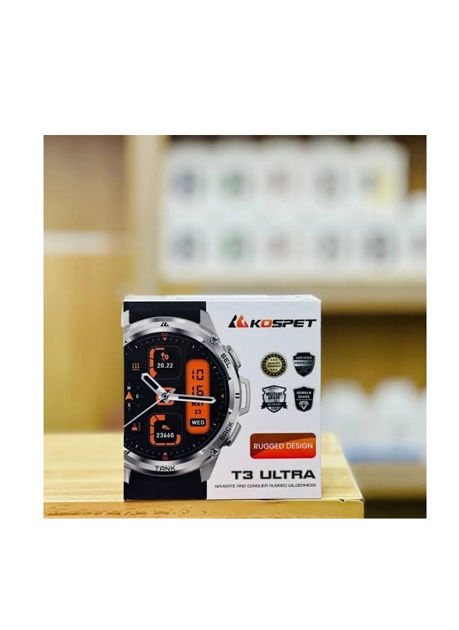 Kospet Tank T3 Ultra watch It is a great smart watch that offers a range of... Features to improve your daily life Silver color for men and women