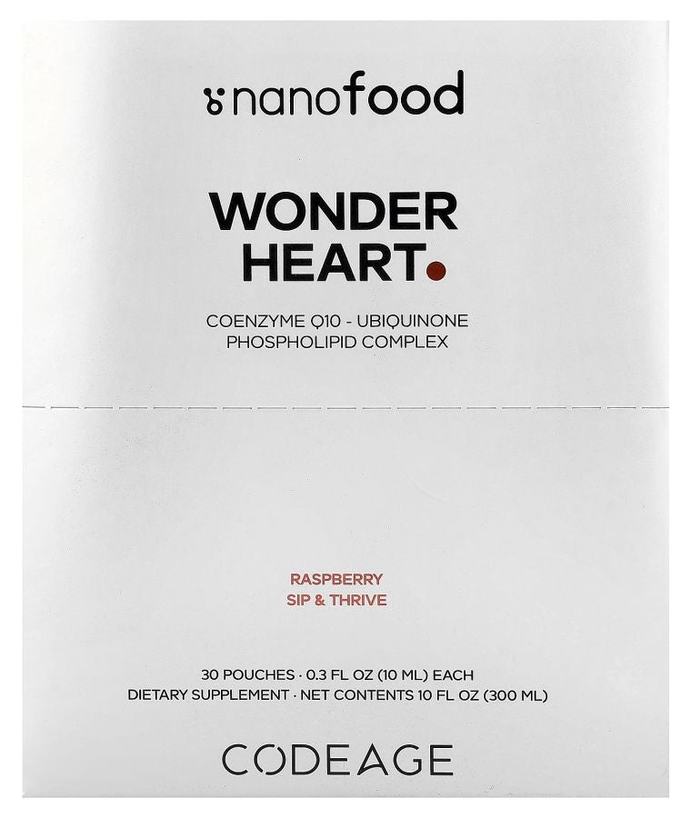 Codeage Nanofood Wonder Heart Raspberry 30 Pouches 0.3 fl oz (10 ml) Each