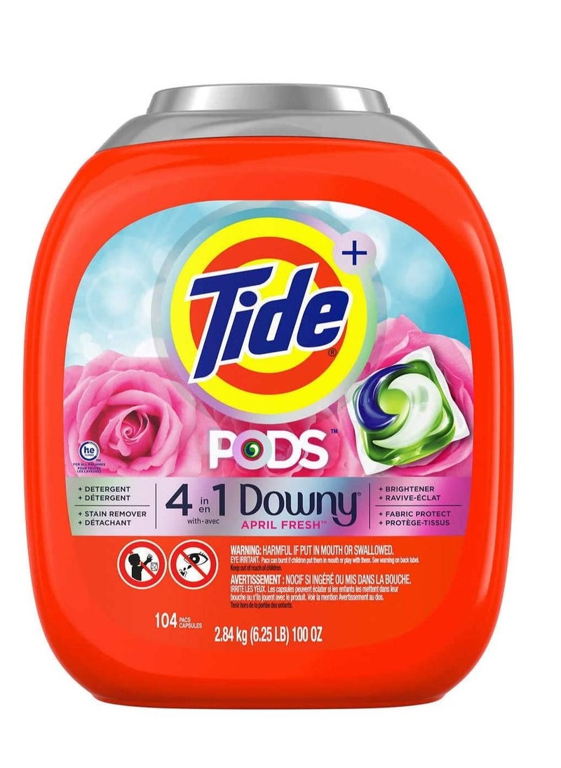 Tide - Tide with 4 in 1 Downy HE Laundry Detergent Pods, 104-count, 2.84 kg - Image 1