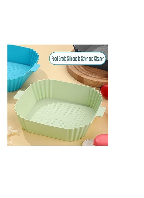 Silicone Air Fryer Liners Square Oven Liners Food Safe Reusable Baking Pans Alternative to Flammable Parchment Paper Multicolor