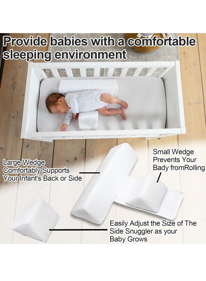 Optico Baby Side Sleeper Wedge Adjustable Anti Roll Pillow Positioner 45 Degree Inclined Triangle Support for Baby Back and Body with Removable Washable Cover Hidden Zipper for Daily Use - Image 5